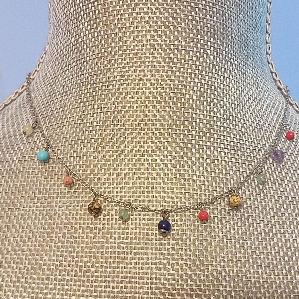Simple multi stone necklace
